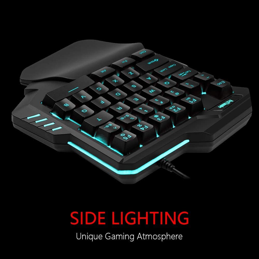 RedThunder One Handed Gaming Keyboard RGB Backlit 
