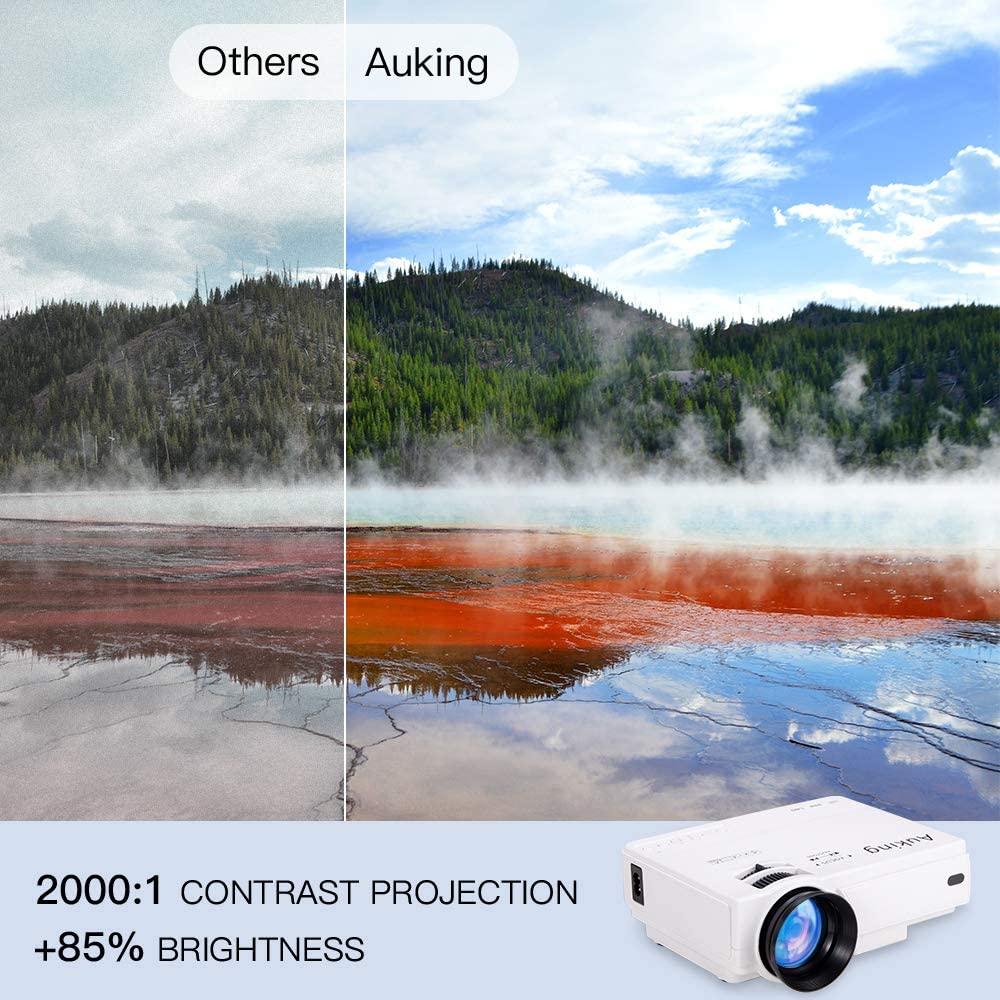 AuKing Mini Projector 2022 Upgraded Portable